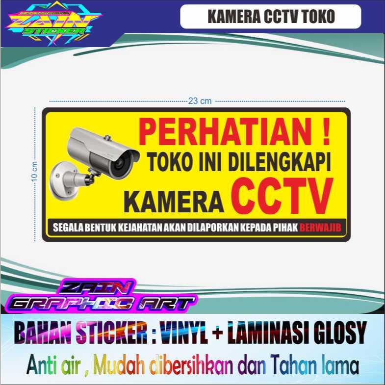 

TIKER CCTV TOKO + LAMINATING GLOSSY