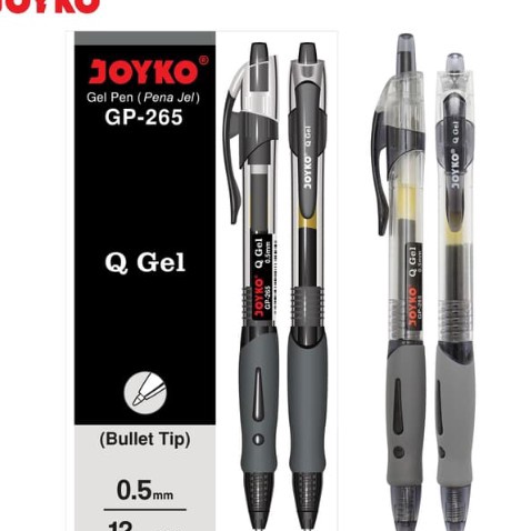 

SPESIAL AWAL TAHUN GEL PEN GP265 Q GEL BOLPEN PULPEN BULLET TIP HITAM GP 265 PENA 5 MM 1 Lusin