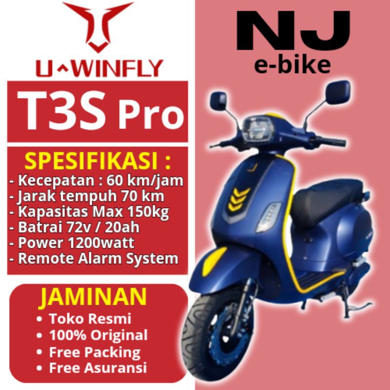 MOTOR UWINFLY T3S PRO , 1200watt , TERBARU 72v20ah GARANSI RESMI , MOTOR LISTRIK , UWINFLY T3S PRO