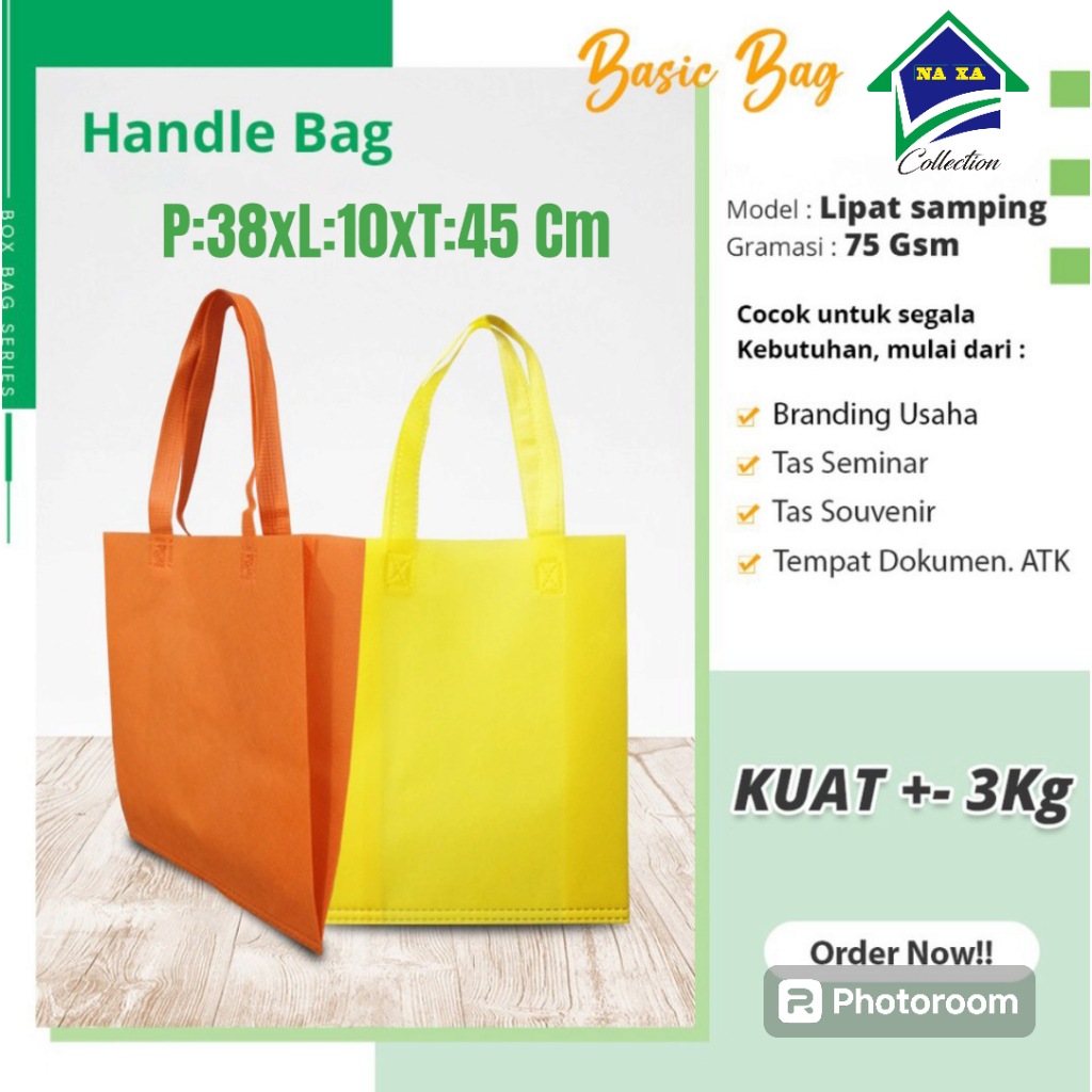 

(1 lusin = 12 PCS) Tas Hajatan 38 x 10 x 45 cm / Goodie bag / Tas Box Nasi / Tas kotak Nasi / Tas Spunbond