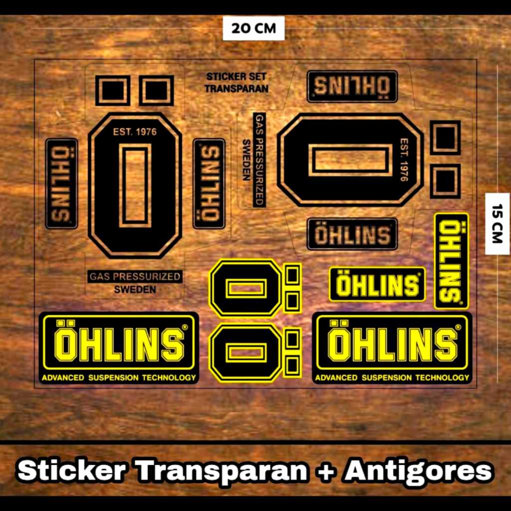 Sticker Tabung Shock Ohlins/Sticker Transparan Ohlins/Sticker USD Ohlins