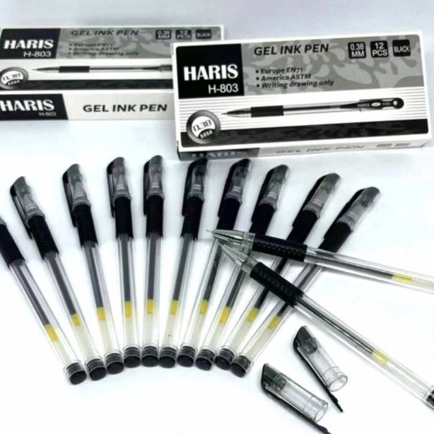 

SPESIAL BULAN INI 12Pcs Pulpen Gel Hitam Lancip 38mm Pen Gel Murah
