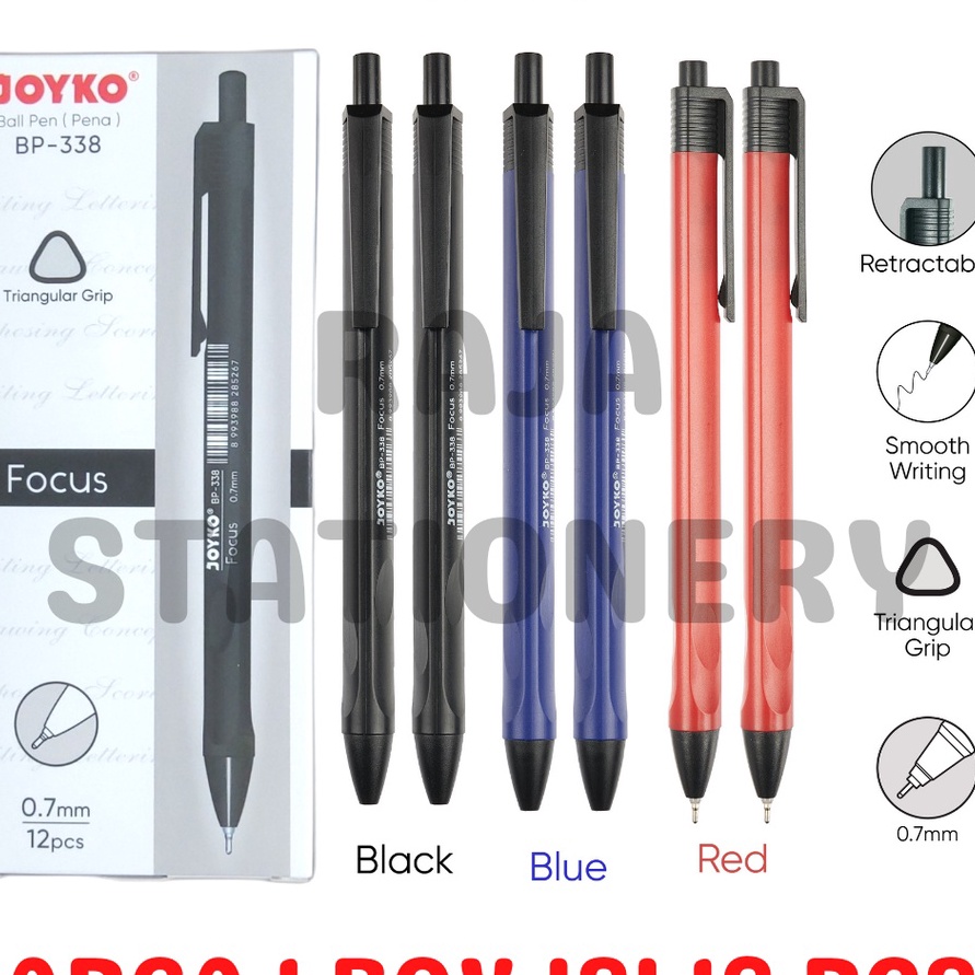 

PROMO BESAR BALL PEN CLICKER 7MM PENA BOLPEN PULPEN CETEK HITAM BIRU MERAH BP338 LUSIN 12PCS