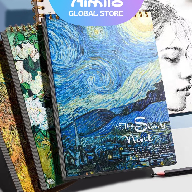 

KUALITAS TERJAMIN READY Aimilo Sketchbook A4 Buku Gambar Vertikal Jilid Spiral Aesthetic Buku Sketsa 45 Lembar