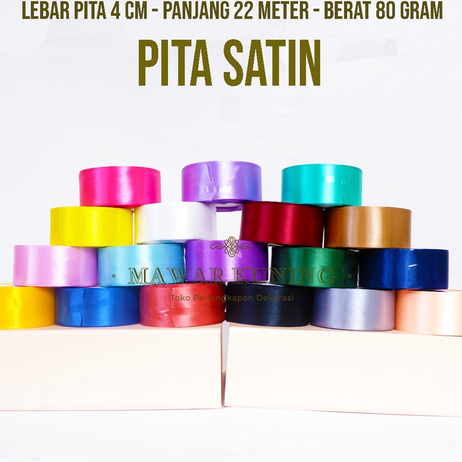 

HARGA SPESIAL 4 CM x 22 M Pita Satin Untuk Kado Buket Bunga Hadiah Lainnya