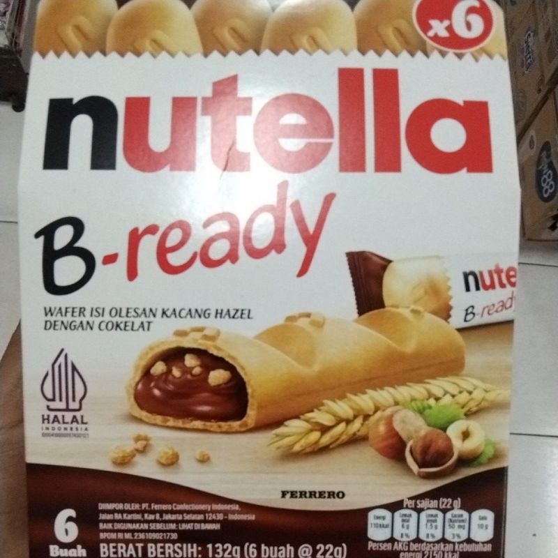 

Nutella B-Ready T6 132gr (6x22gr) isi 6