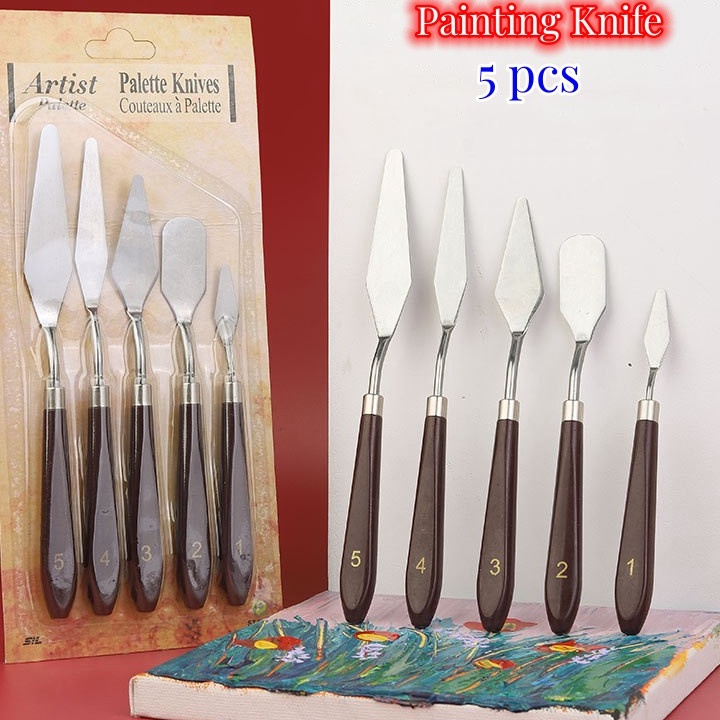 

PROMO BESAR Promosi Set Isi 5 Spatula Lukis Painting Knife Pisau Palet Lukis