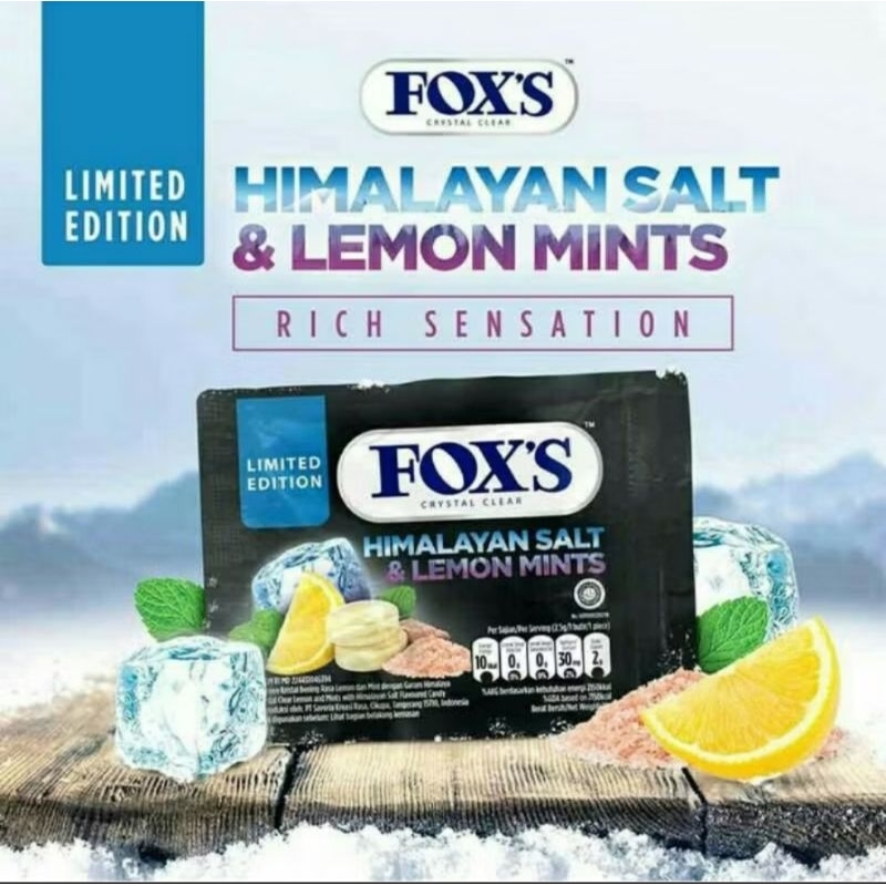 

permen foxs Himalayan salt & lemon mints 15g ( paket 3 pack )