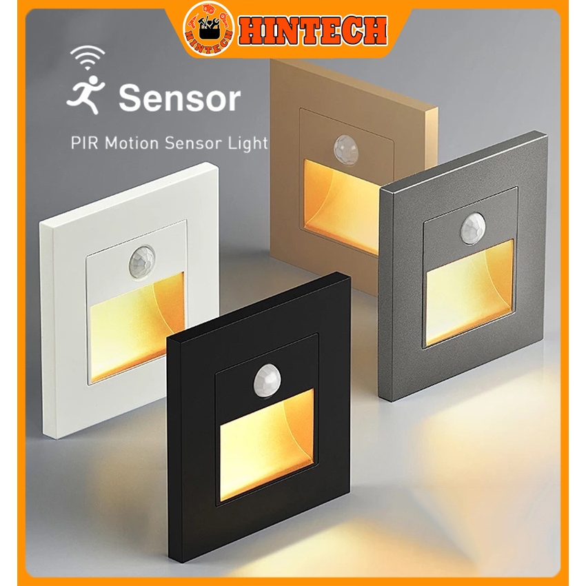 Lampu Sensor Lampu Tangga Dinding Step LED Tanam 86X86MM Lampu Dinding Sensor Otomatis 220V