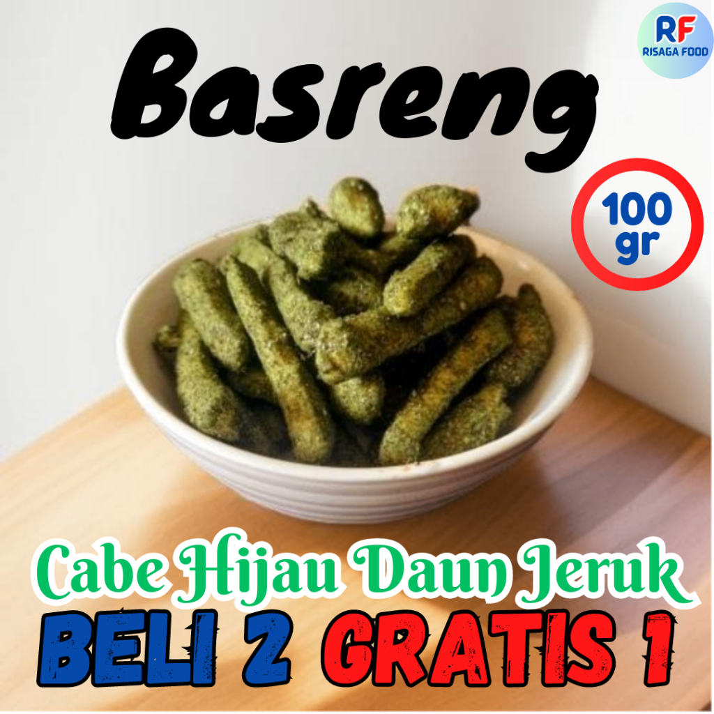 

Risaga Food - Basreng Cabe Hijau Daun Jeruk 100 gram Promo Beli 2 Gratis 1