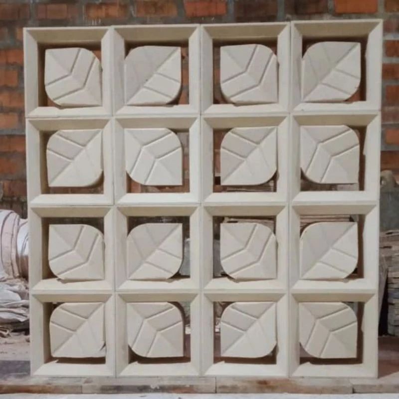 Roster beton roster minimalis motif daun