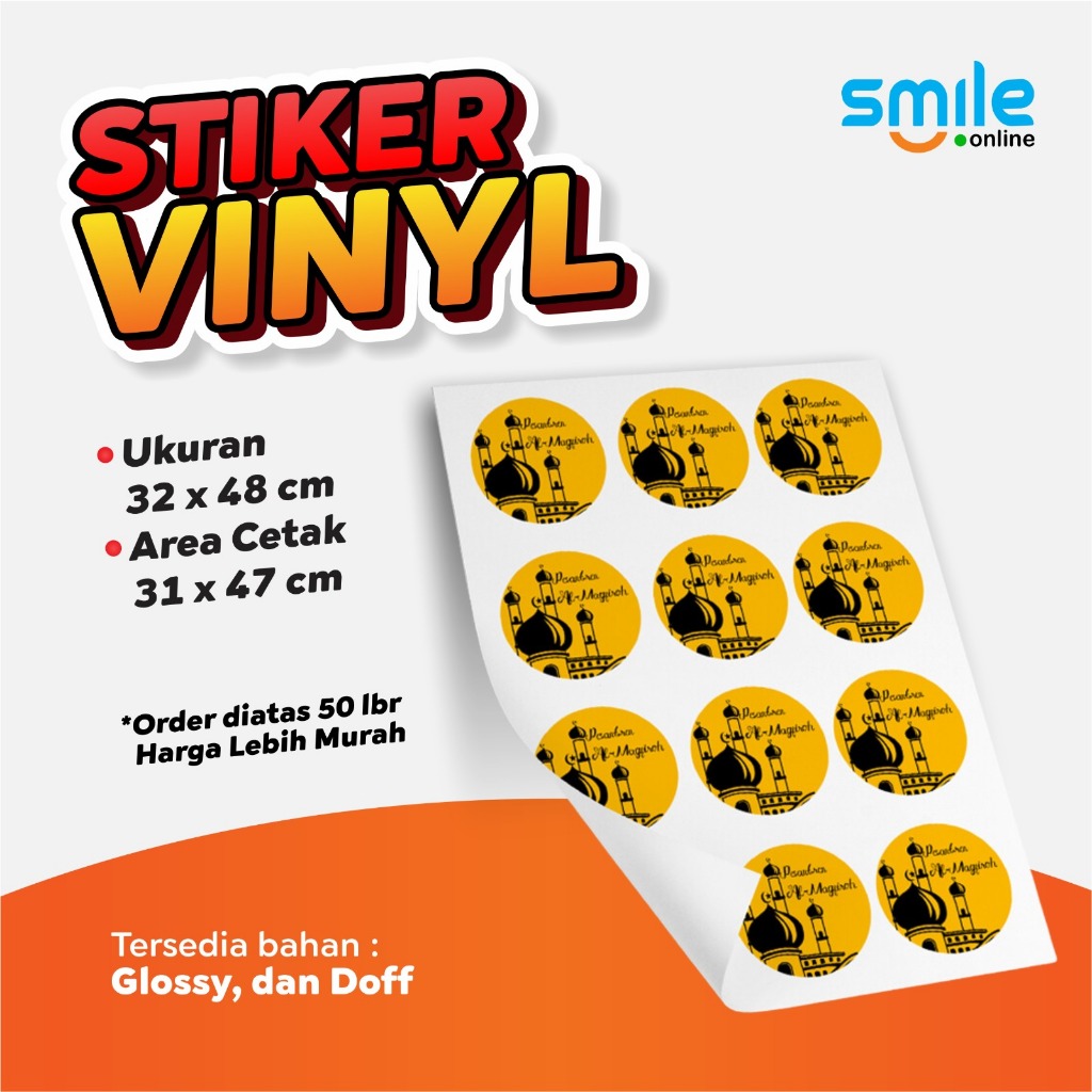 

CETAK STIKER VINYL DOFF / GLOSSY PREMIUM A3+
