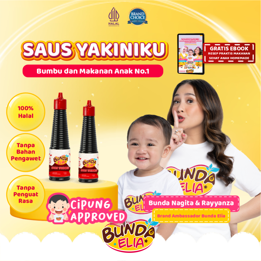 

Bumbu Bunda Elia Saus Yakiniku Non MSG Non Pengawet Saus Anak Saus MPASI 140 Ml