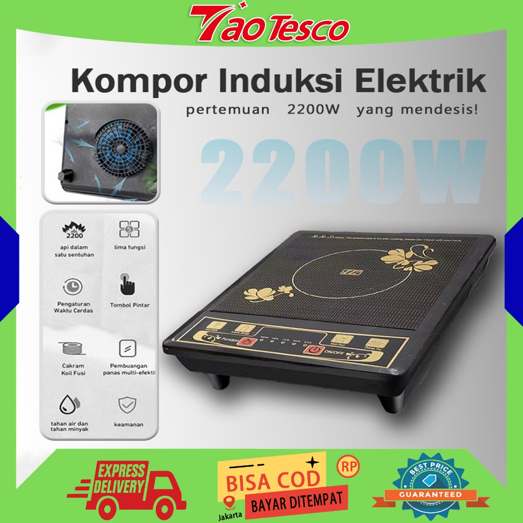 （ORI,COD)Kompor Induksi Listrik 2200W / Kompor Induksi Elektrik / kompor induksi portabel 2 tombol