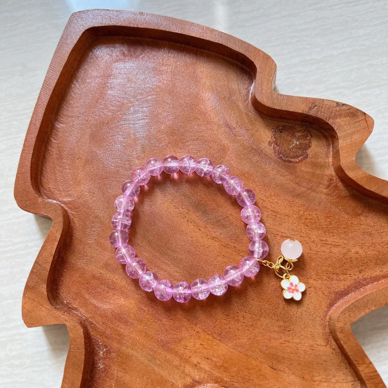 Molly Olly - Gelang batu berat warna ungu blossom / Gelang wanita / Gelang batu alam / Gelang crysta