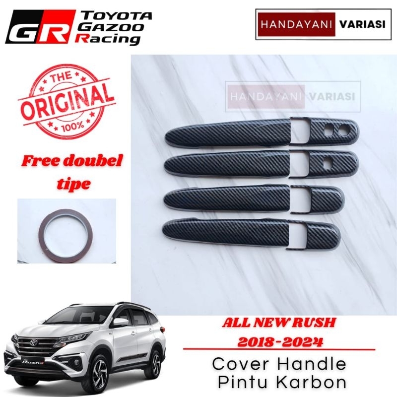Cover Handle Pintu Karbon Toyota All New Rush 2018 2024 GR Sport Carbon