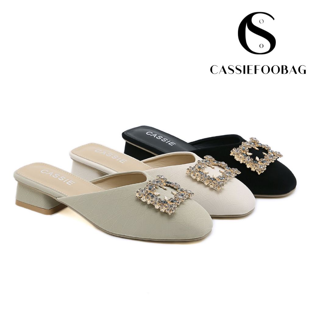 CASSIE High Heels wanita import Sepatu hak tahu wanita ( 666 ) Sepatu Pesta wanita 3 cm sendal wanit