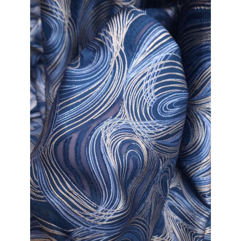 Kain Satin Silk Brasso Braso Burn Out Print Abstrak Premium Meteran