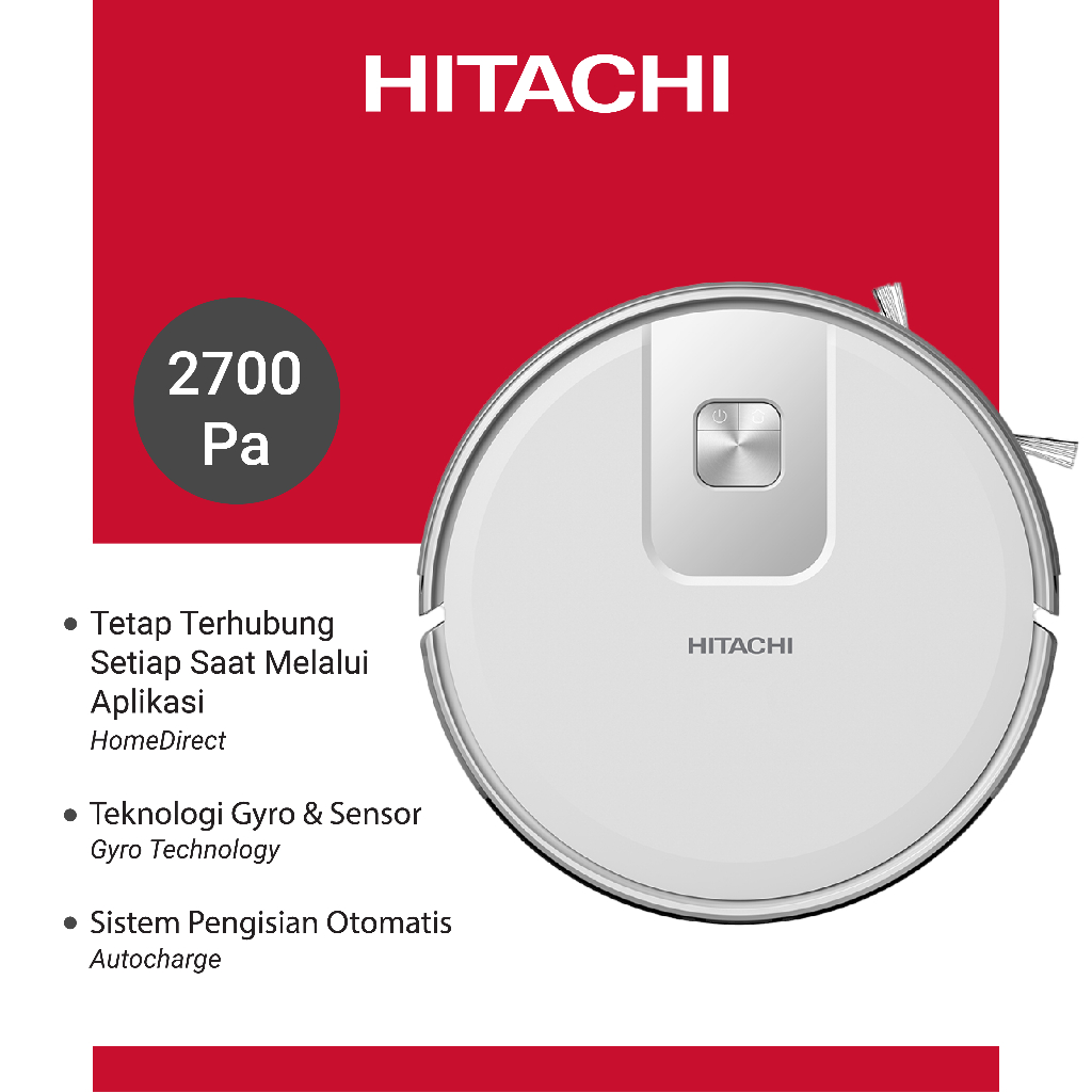 HITACHI Robot Vacuum Cleaner 2 in 1 Mop and Vacuum w/ IoT Tech RV-X15N