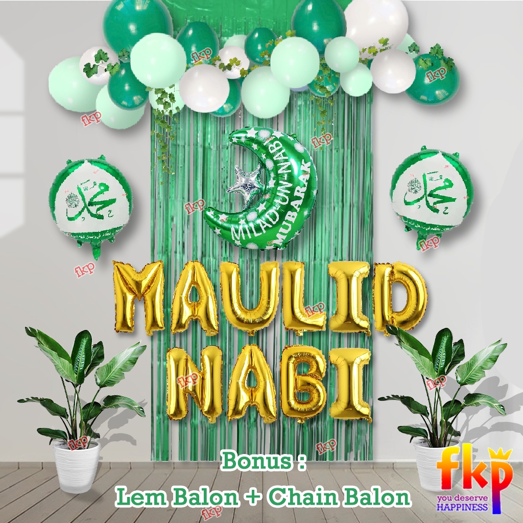 Fun Kids Party Dekorasi Milad Nabi / Kelahiran Nabi Muhammad / Balon dekor Milad / Miladun Nabi / Ul
