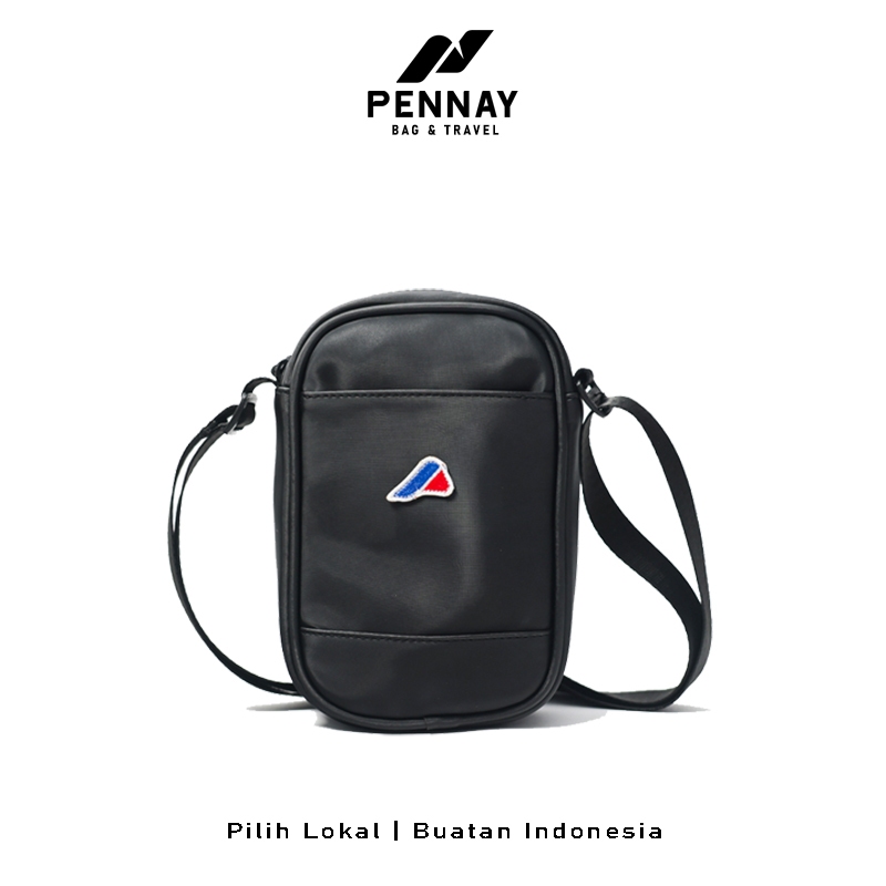 Pennay Man Brando - Tas Selempang Waterproof Pria, Slingbag Crossbody Unisex Stylish & Casual Hitam