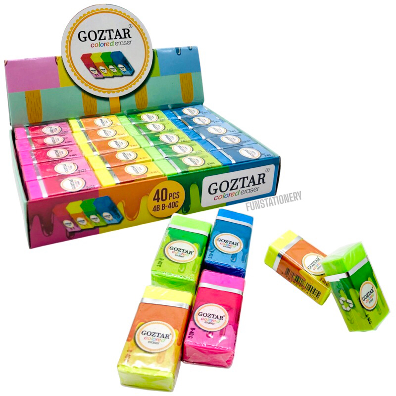 

(40 PCS) PENGHAPUS GOZTAR RAINBOW B-40 / STIP WARNA WARNI / ERASER