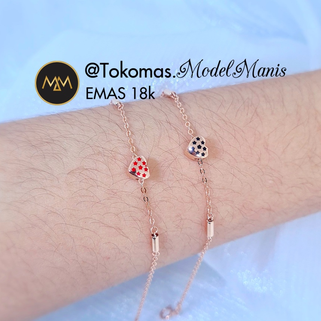 Gelang Love Cube Italy AU Rosegold 750 kadar 18k