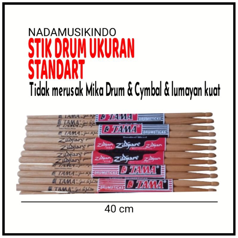 STIK DRUM KUAT SEPASANG ZILDJIAN/SONOR/TAMA TYPE STANDART