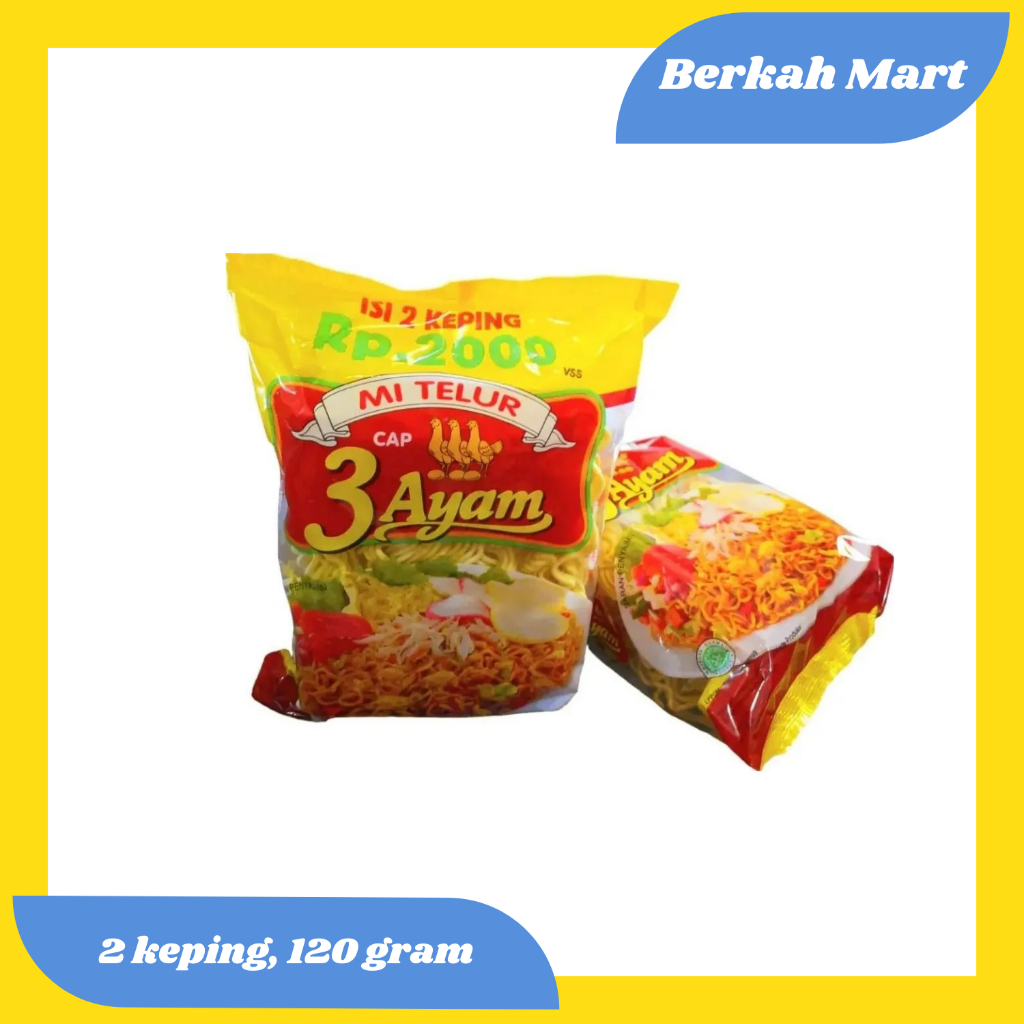 

MIE TELOR CAP 3 AYAM - KEMASAN EKONOMIS 120 GR