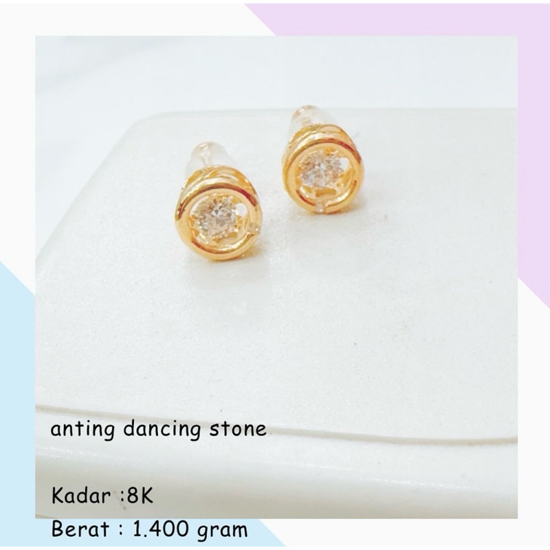 ANTING EMAS DANCING STONE 8K 1.400GR