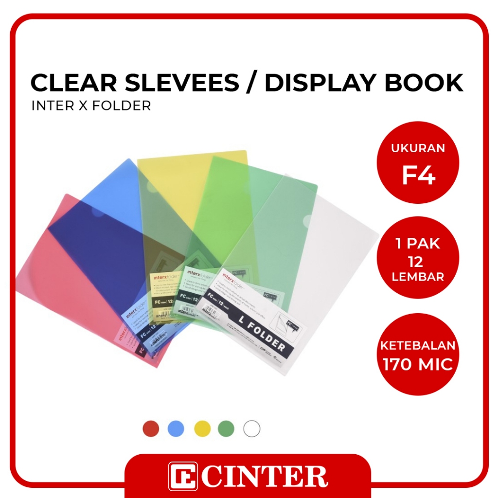 

INTER X - CLEAR SLEVEES / DISPLAY BOOK / CLEAR HOLDER F4