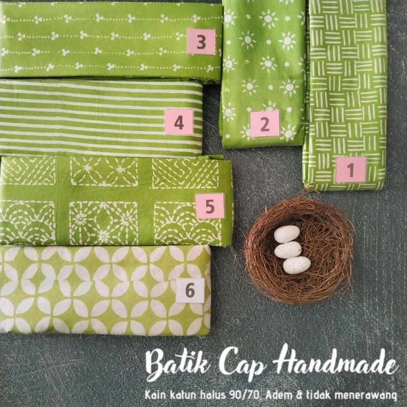 Kain Batik Cap Halus Warna Hijau Warna Hijau Pupus Warna Hijau Kombinasi Kuning Seragam Guru SD Sera