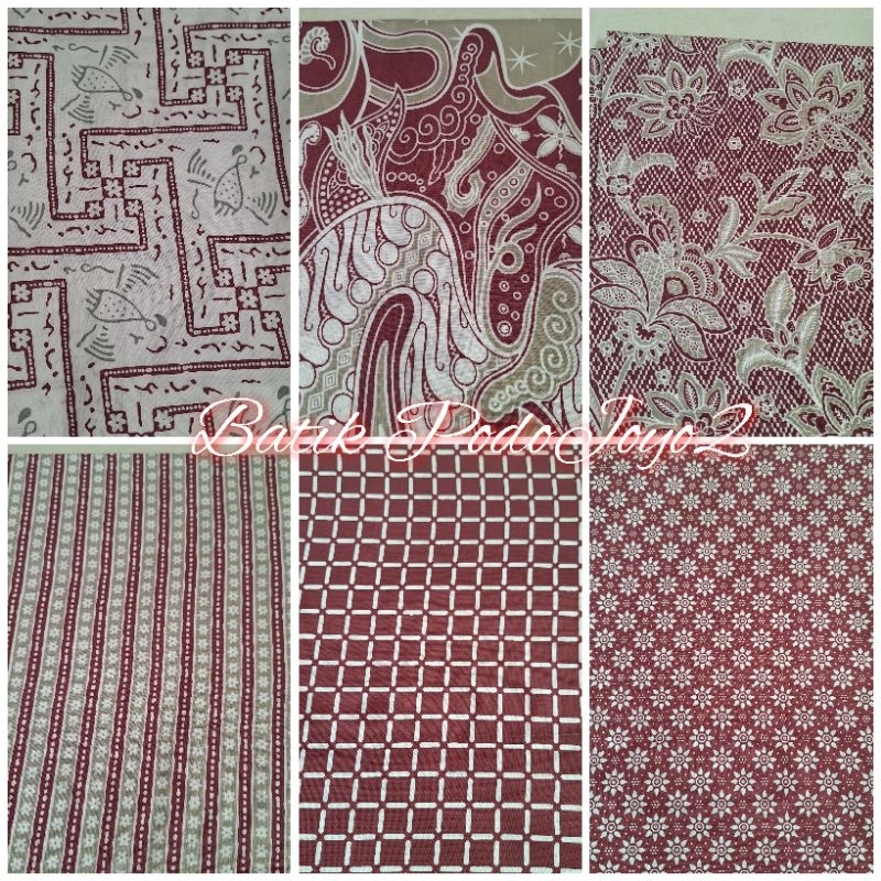Kain Batik Halus Warna Maroon Merah