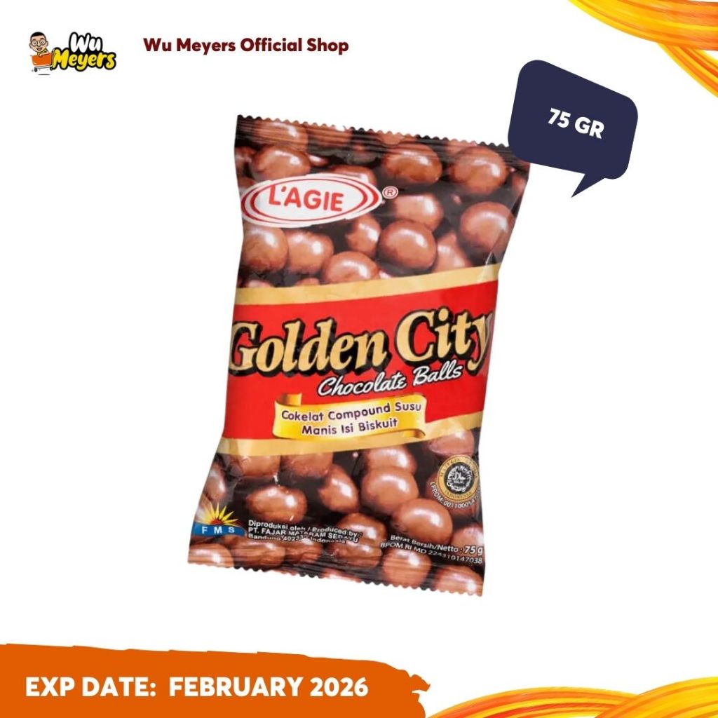 

L'agie Golden City 75gr Lagie Coklat Balls 75 gr