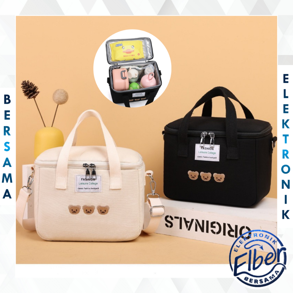 lll ELBER Tas Rantang FASHION LEISURE COLLEGE Tas Susu Bayi Rantang Makanan Tas Perlengkapan Bayi