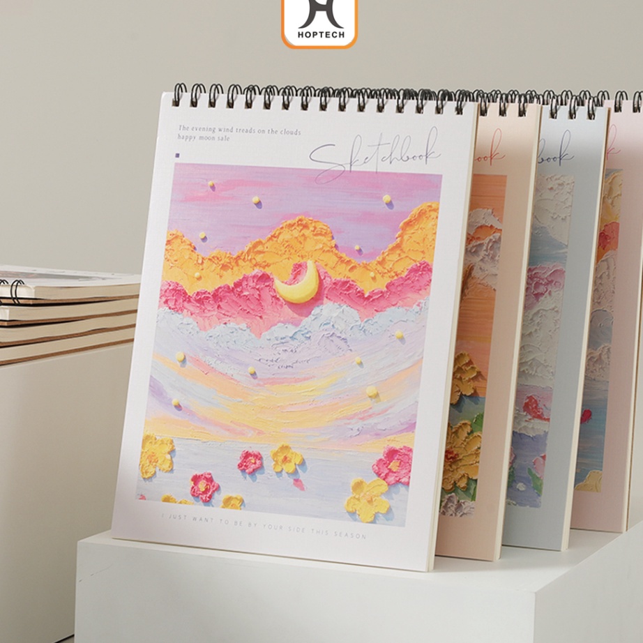 

ORDER SAJA GAN Sketch book polos A4 cantik Sketch pad Buku gambar sketsa artemedia Scratch book artcards Drawing book ring Cute painting book