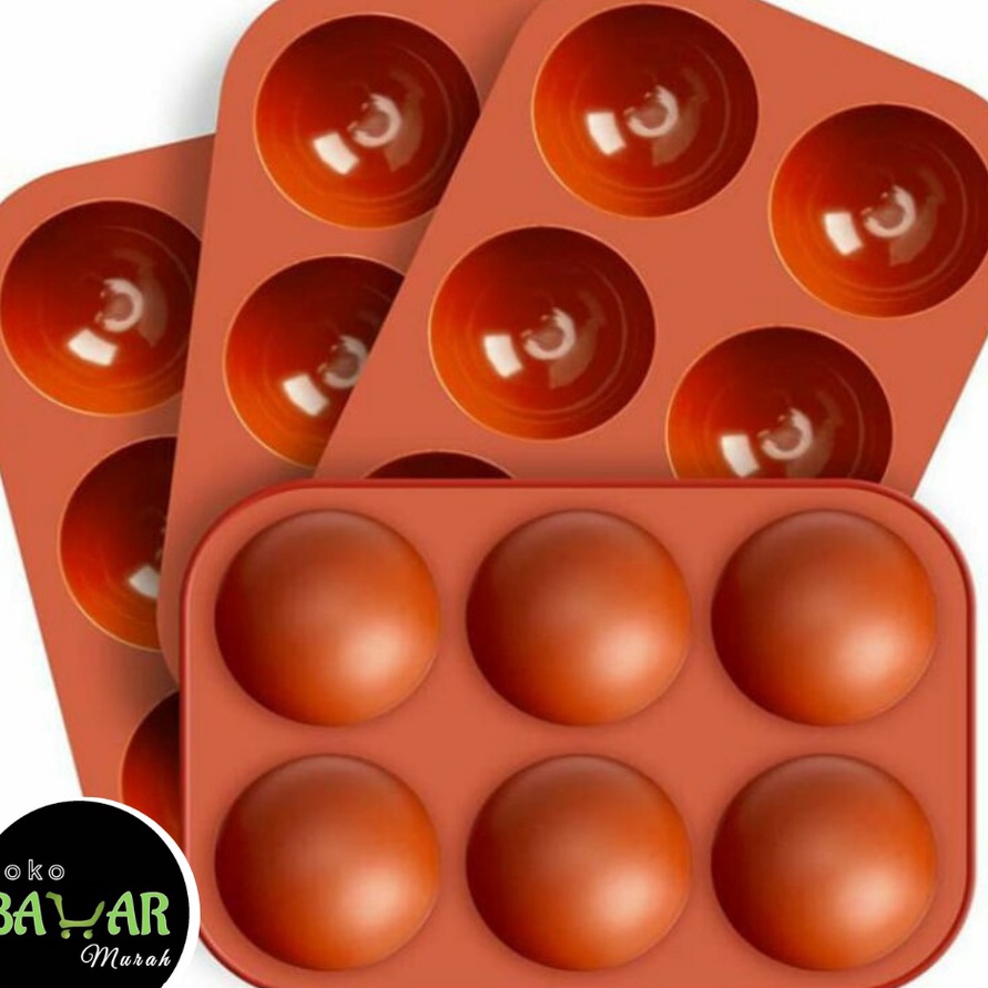 HOT PRODUCT Cetakan Silikon Bulat 6 Lubang  Baking Mold Silicone  Cetakan Coklat 6 Lubang Bahan Sili