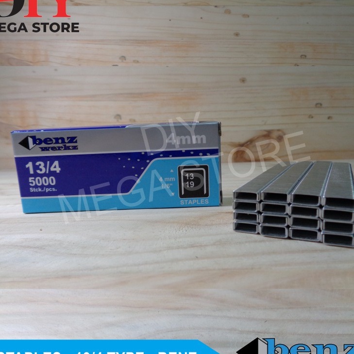 

KUALITAS TERBAIK Isi stapler 134 benz werkz staples tembak angin 5 pcs isi staples Staples 134 Benz Werkz isi 5 Pcs Staples R23 Jok Motor Sofa Kayu dll