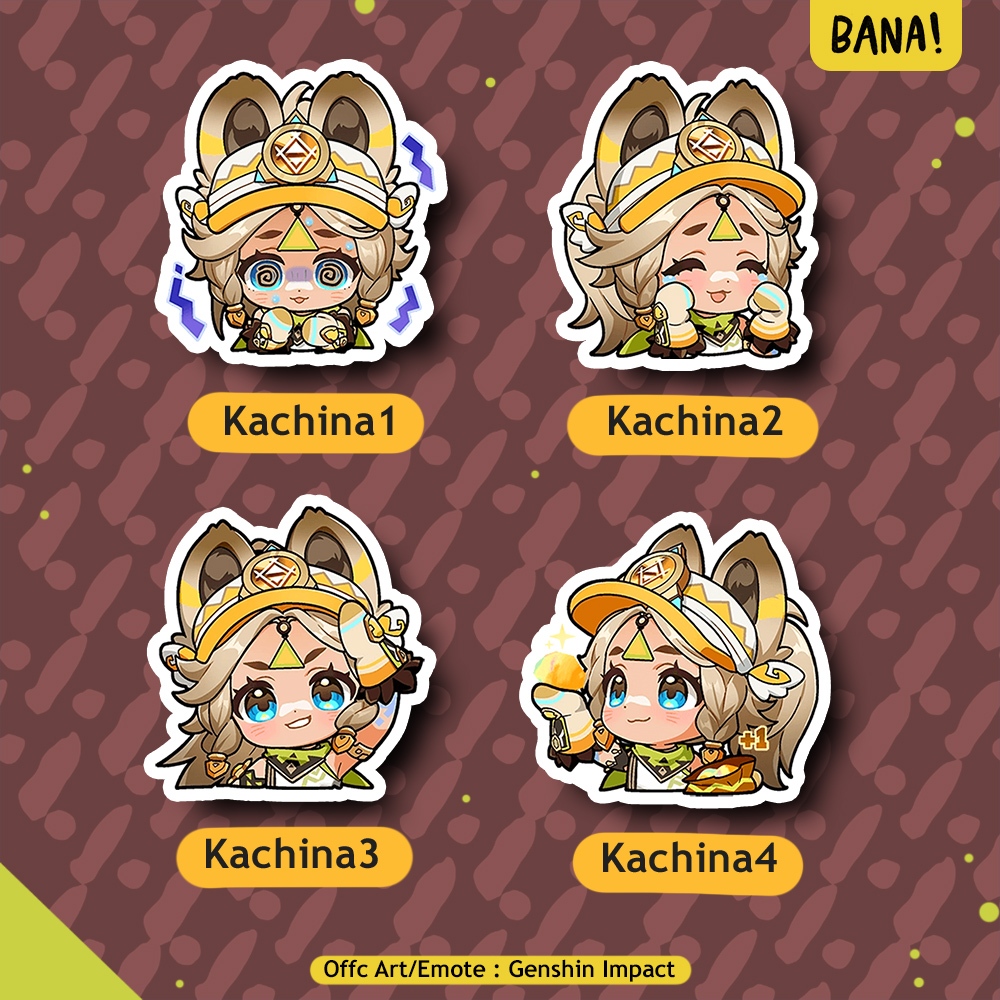 Stiker KACHINA Genshin Impact Sticker Anime Waterproof Bijian | BANA