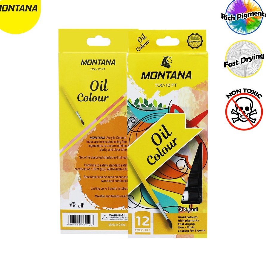 

KUALITAS OKE Montana OilColor 12 Warna Cat Minyak Montana TOC12 PT OilColor Tube