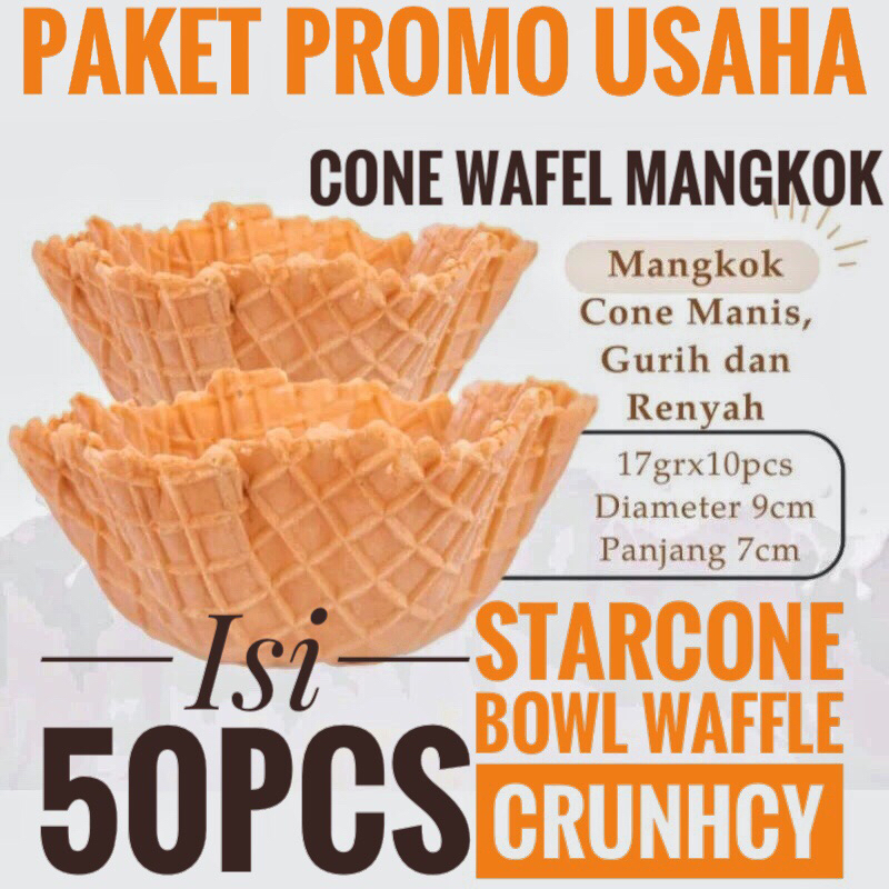 

STARCONE PAKET USAHA 50PCS BOWL WAFFLE CRUNCHY CONE MANGKOK