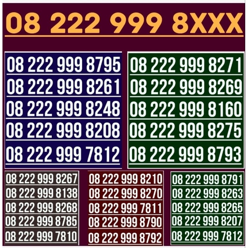 nomor cantik telkomsel seri 222 999