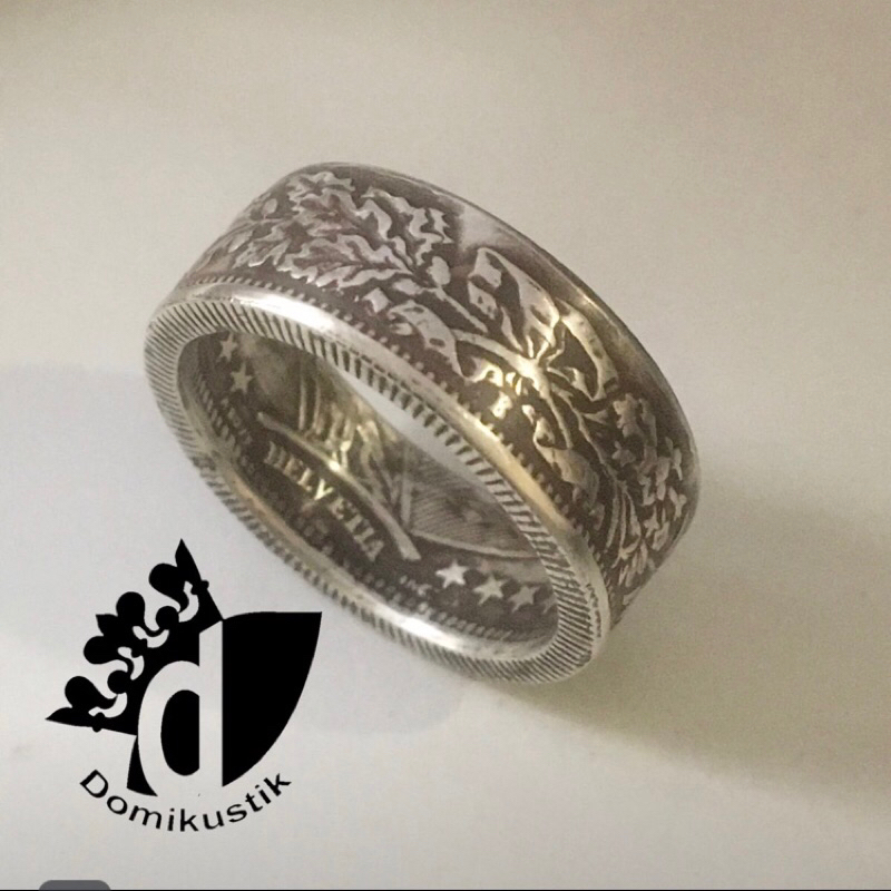 Cincin Koin Perak 2 Franc Helvetia Swiss