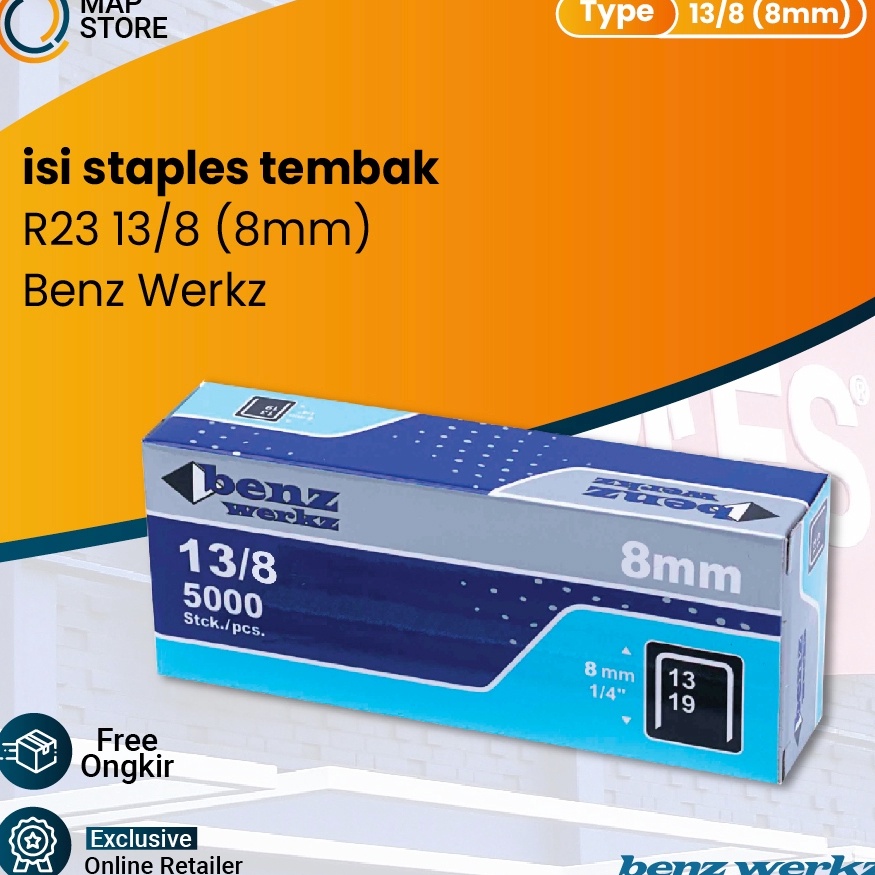 

PRODUCT HOT Isi Staples 13 8 Refill Stapler Steples Tembak R23 8 mm 138 Benz