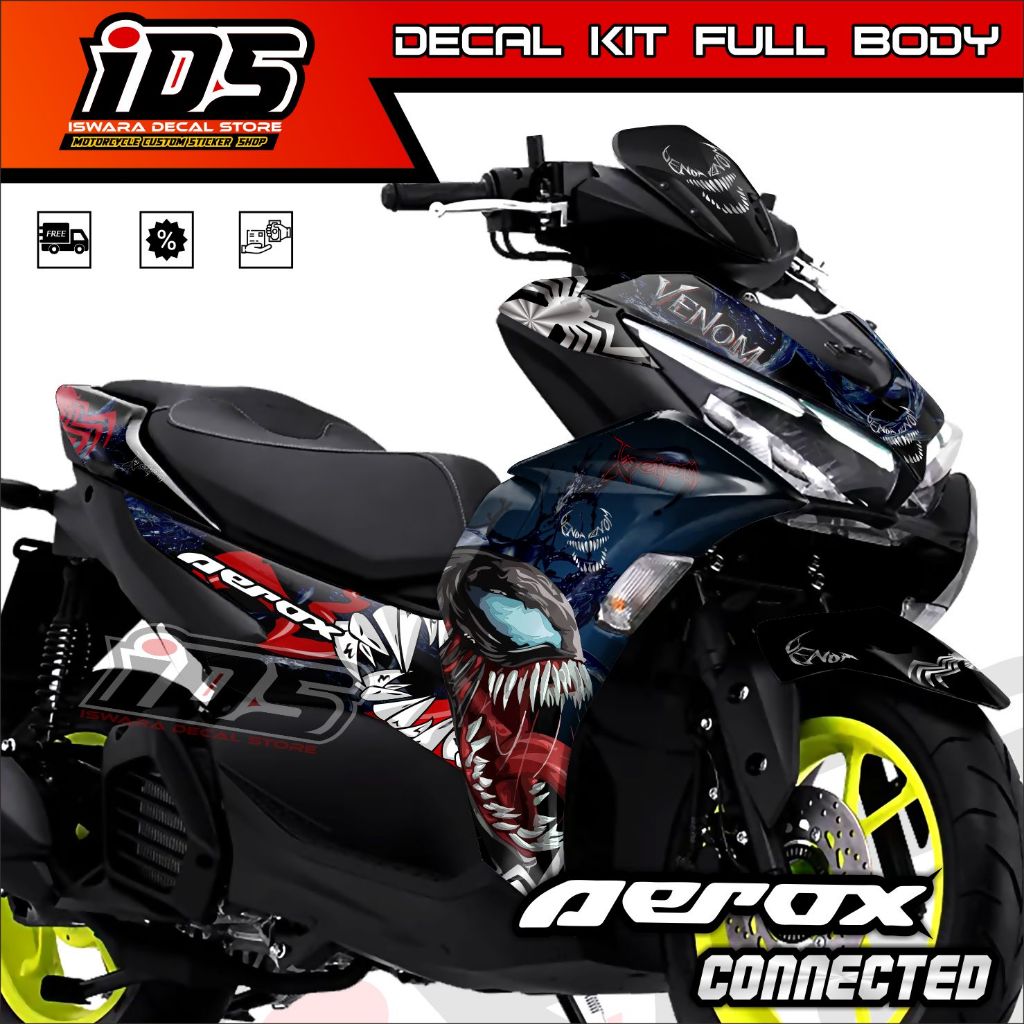 Decal Aerox 155 Full Body Stiker Aerox 155 New Striping All New Aerox 155 Connected Venom