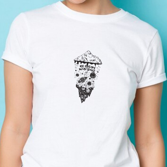 UNIVERSE T-SHIRT ICE CREAM IN MY SPACE  | WHITE/BLACK/RED