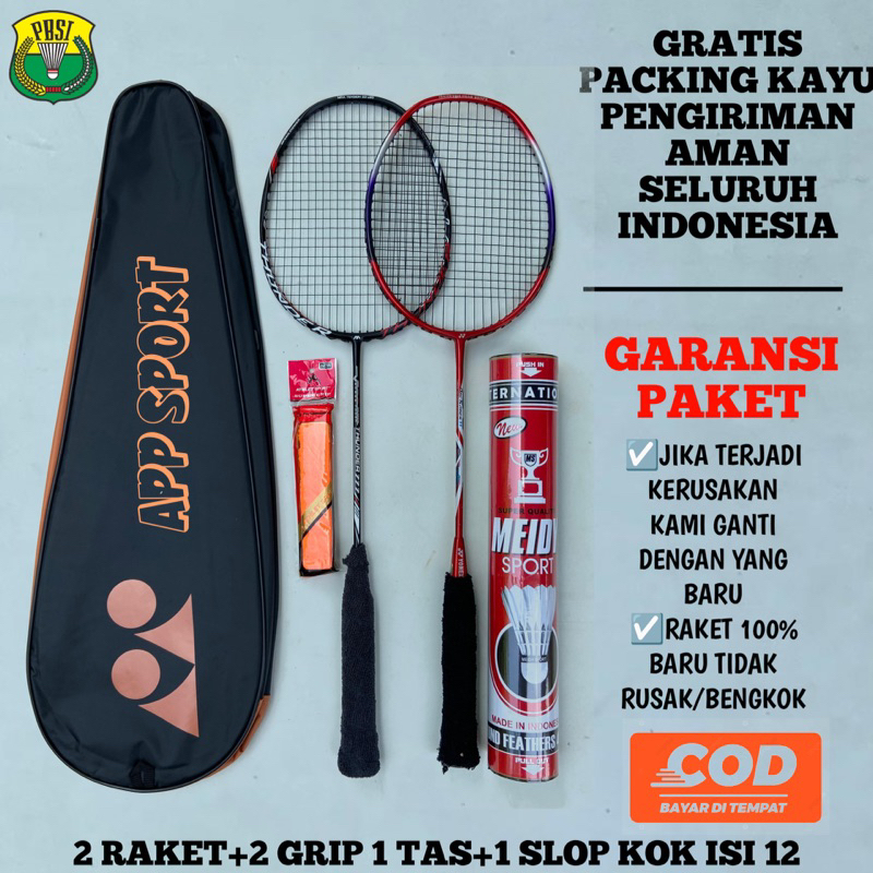 PROMO TERBARU RAKET BADMINTON BULUTANGKIS PAKET HEMAT LENGKAP SIAP PAKAI RAKET ASLI BAGUS