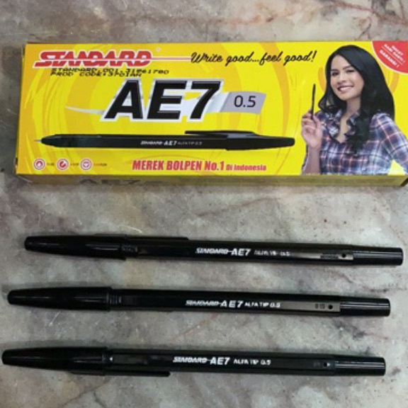 

TERMURAH Pulpen Ballpoint Standard AE7 12 Pcs Original