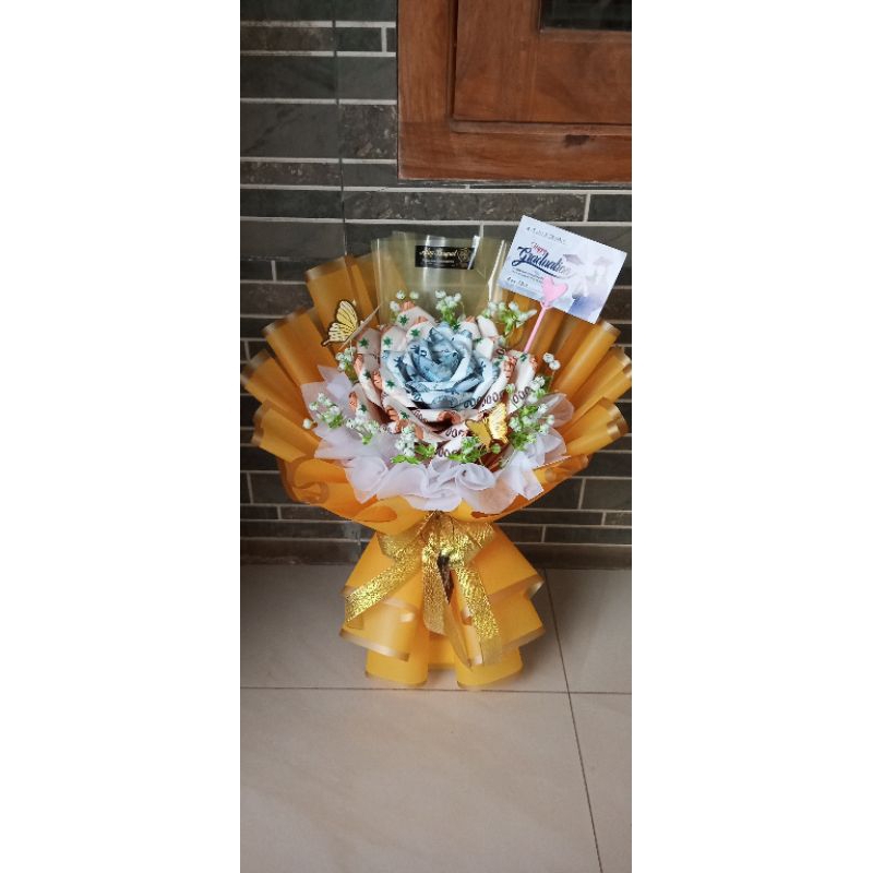 buket uang bentuk bunga, buket uang bunga murah