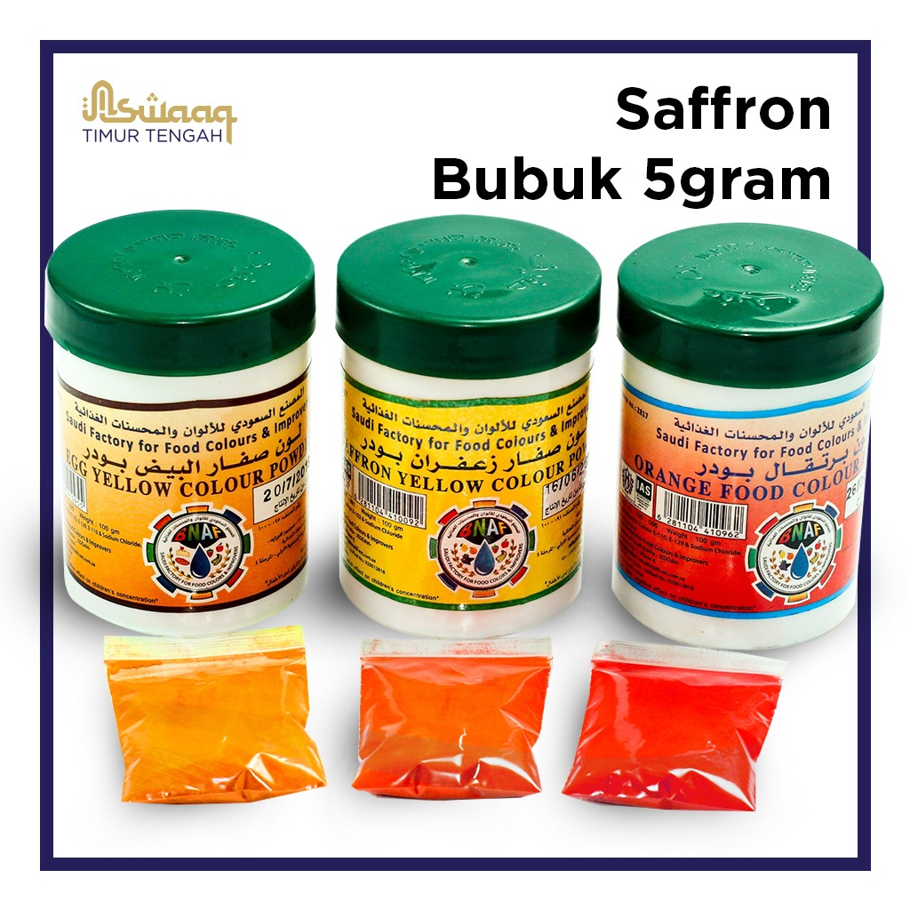 

SAFFRON / Zafaron / Pewarna Masakan BUBUK BIN AFIF Repack 5gram